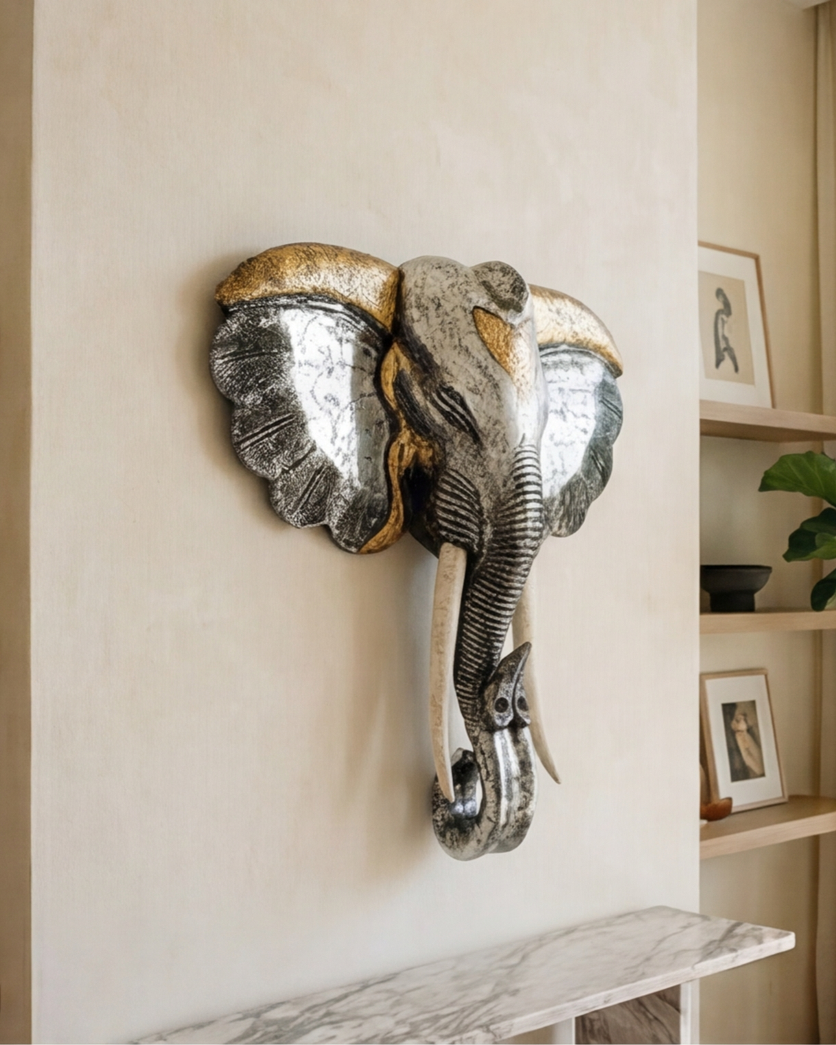 Royal Elephant Head Wall Mount