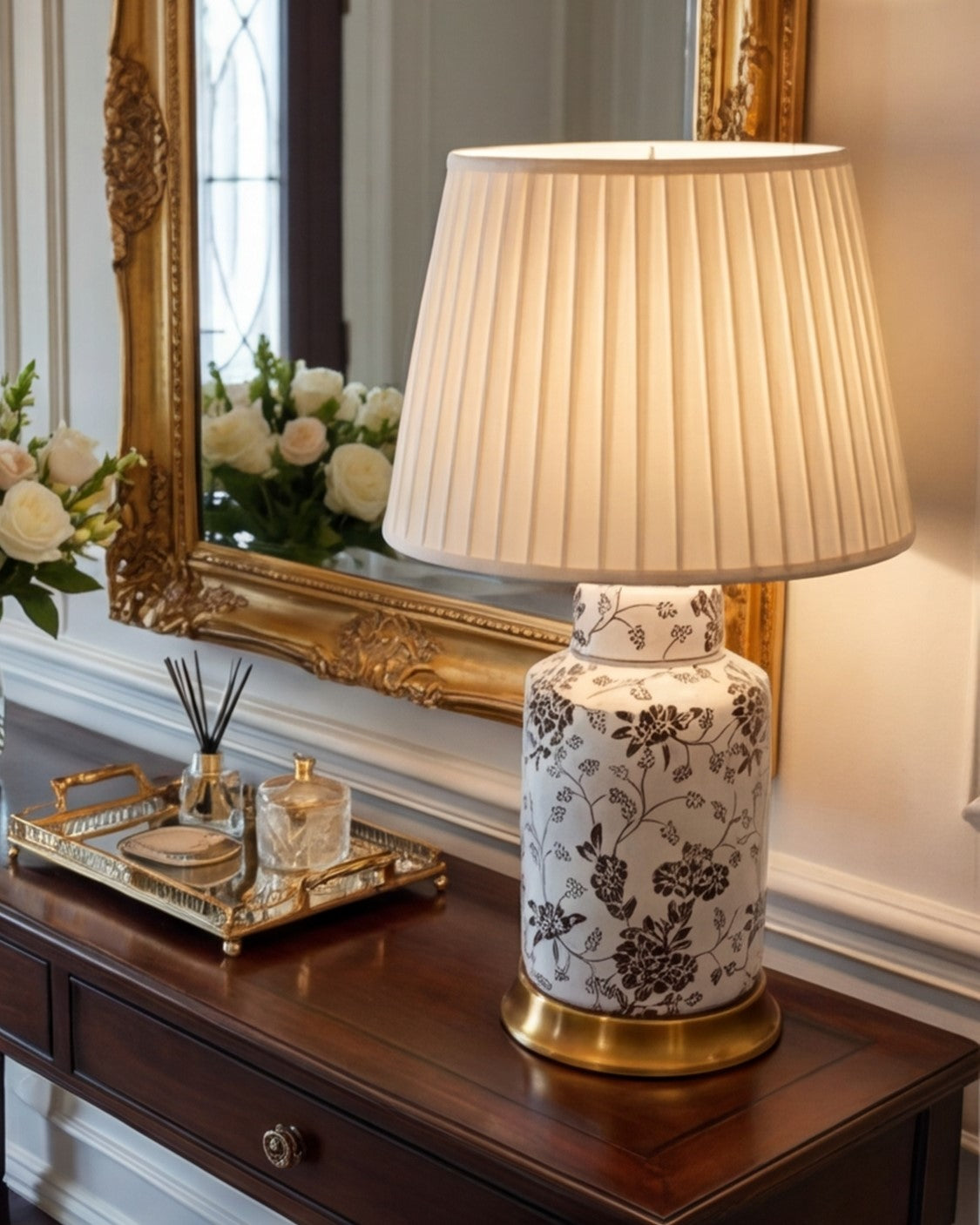 Floral Ceramic Table Lamp