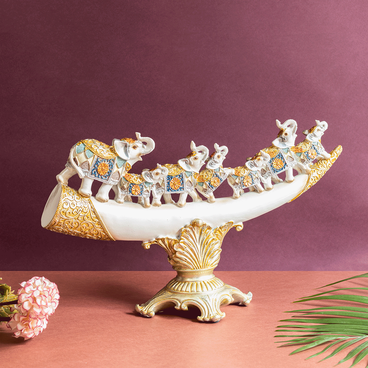 The Jaipur Royal Elephant Family Table Decoration Showpiece & Home Decoration Items