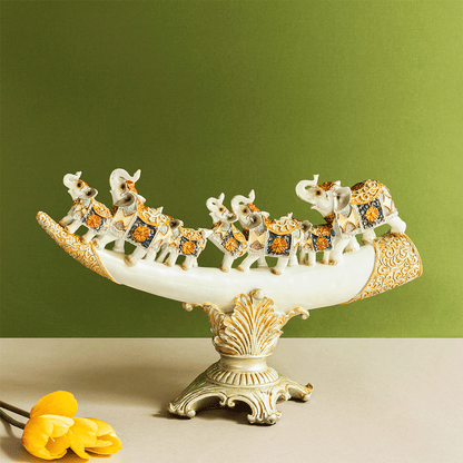 The Jaipur Royal Elephant Family Table Decoration Showpiece & Home Decoration Items