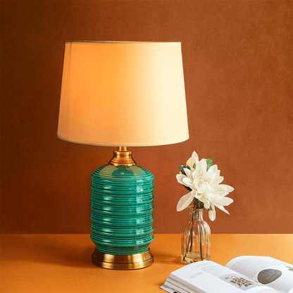 The Green and Gold Ripple Decorative Ceramic Living Room Lamps