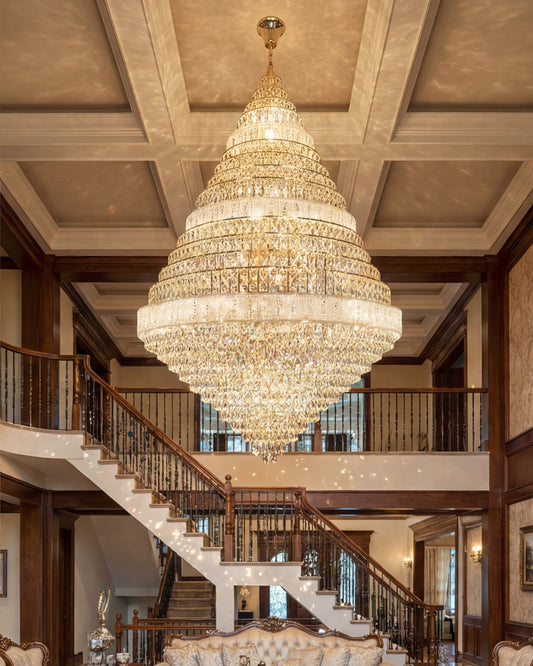 Imperial Crystal Cascade Double Height Chandelier