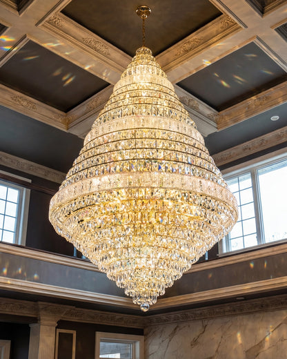 Imperial Crystal Cascade Double Height Chandelier