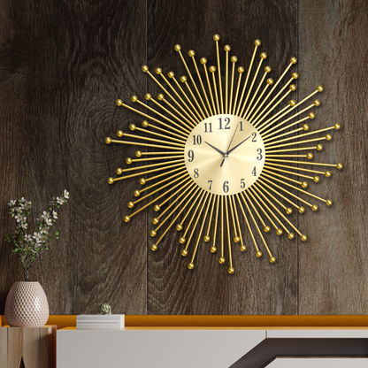 Shining Sun Metal Art Wall Clocks for the Home Buy Wall Clock Online