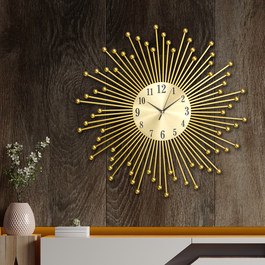 Shining Sun Metal Art Wall Clocks for the Home Buy Wall Clock Online