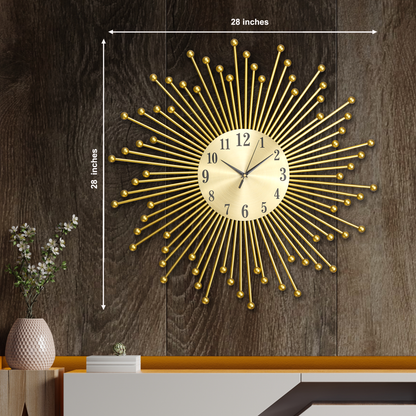 Shining Sun Metal Art Wall Clocks for the Home Buy Wall Clock Online