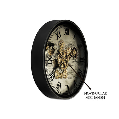 Moment Maker Luxury Designer Wall Clock With Moving Gear Mechanism Buy Wall Clock Online - Big (Steel Body)