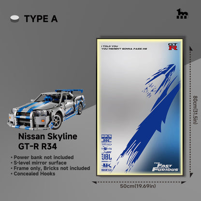 LEGO® Technic 42210 2 Fast 2 Furious Nissan Skyline GT-R (R34) Car Display Frame And LEGO Set