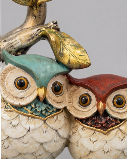 Whimsical Couple Decorative Owl Figurine