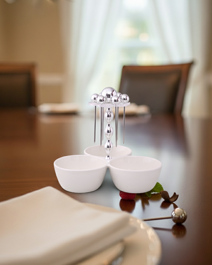 Trio Condiment Server with Pick Holder