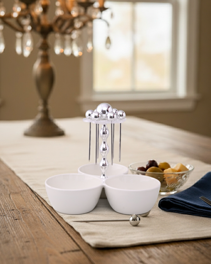 Trio Condiment Server with Pick Holder