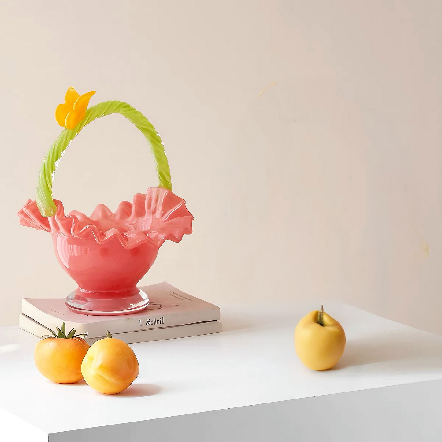 Spring Basket Handblown Glass Decorative Vases and Showpieces