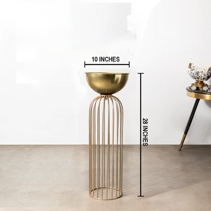 Urban Zen Planter (Gold Stand & Gold Pot) - Medium