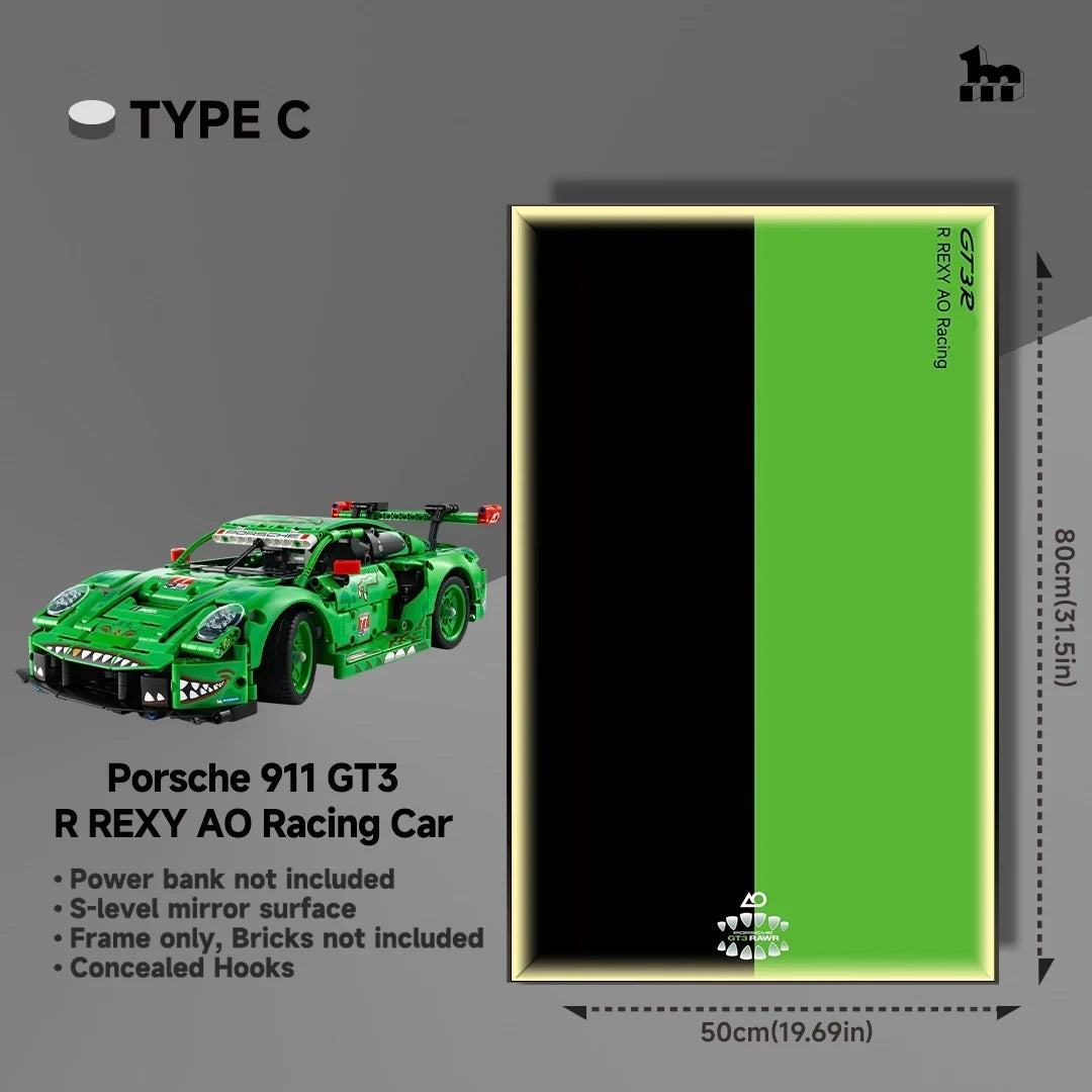 LEGO® 42224 Porsche 911 GT3 R REXY AO Racing Car Display Frame And LEGO Set