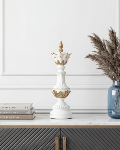 Imperial Crown Decorative Chess Queen - White