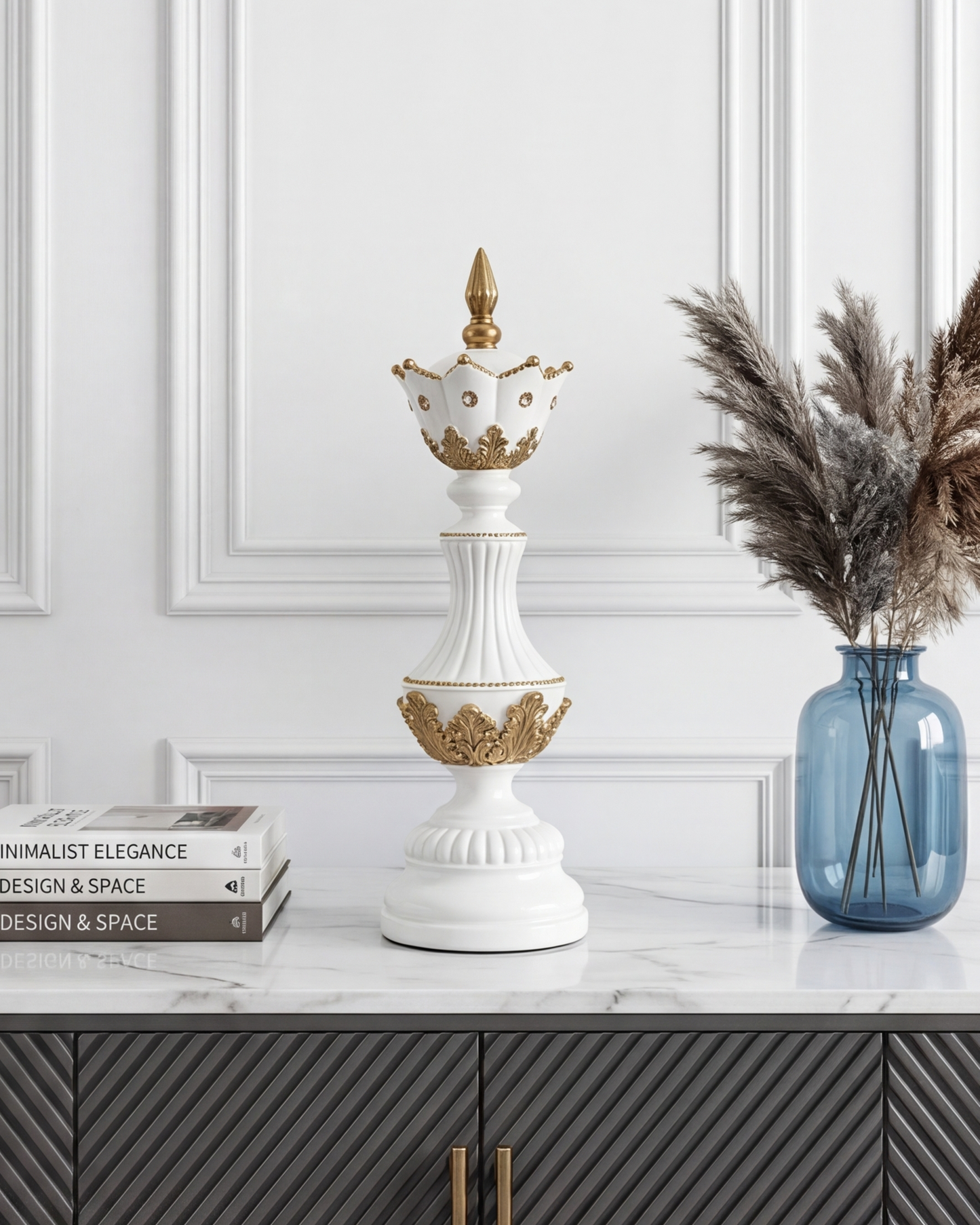 Imperial Crown Decorative Chess Queen - White