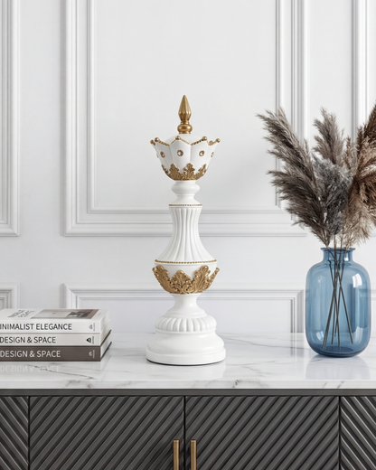 Imperial Crown Decorative Chess Queen - White