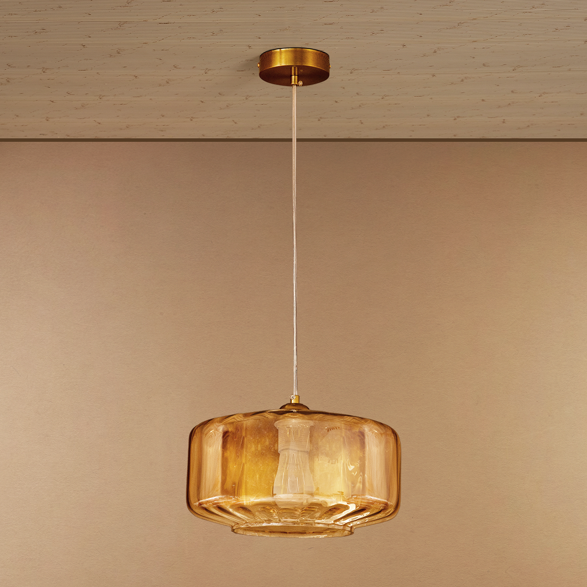Luxe Prism Ceiling Light For Home & Home Decoration Item - Amber