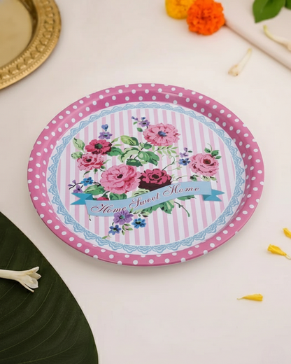 "Home Sweet Home" Round Serving Tray - Set Of 2