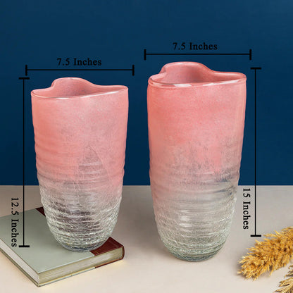 Pink Blossoms Decorative Vases and Showpieces - Set of 2