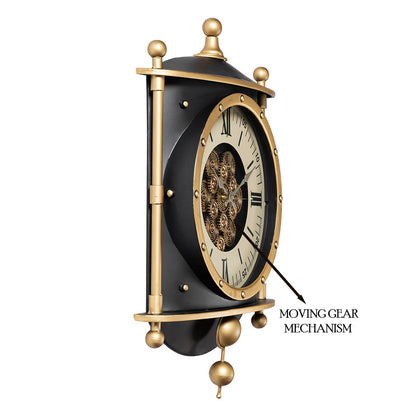 Signature Time Luxury Designer Wall Clock For Living Room With Moving Gear Mechanism Buy Wall Clock Online (Steel Body)