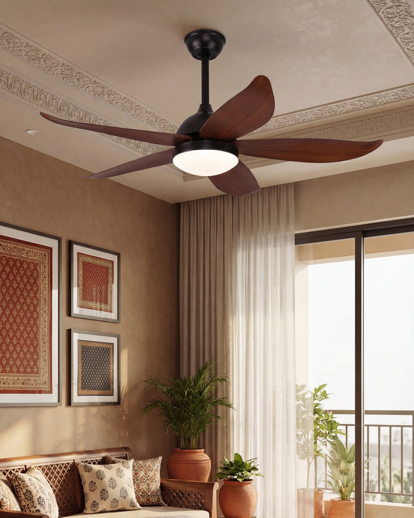 Skyline Ceiling Fan + Chandelier Light (with Remote Control)