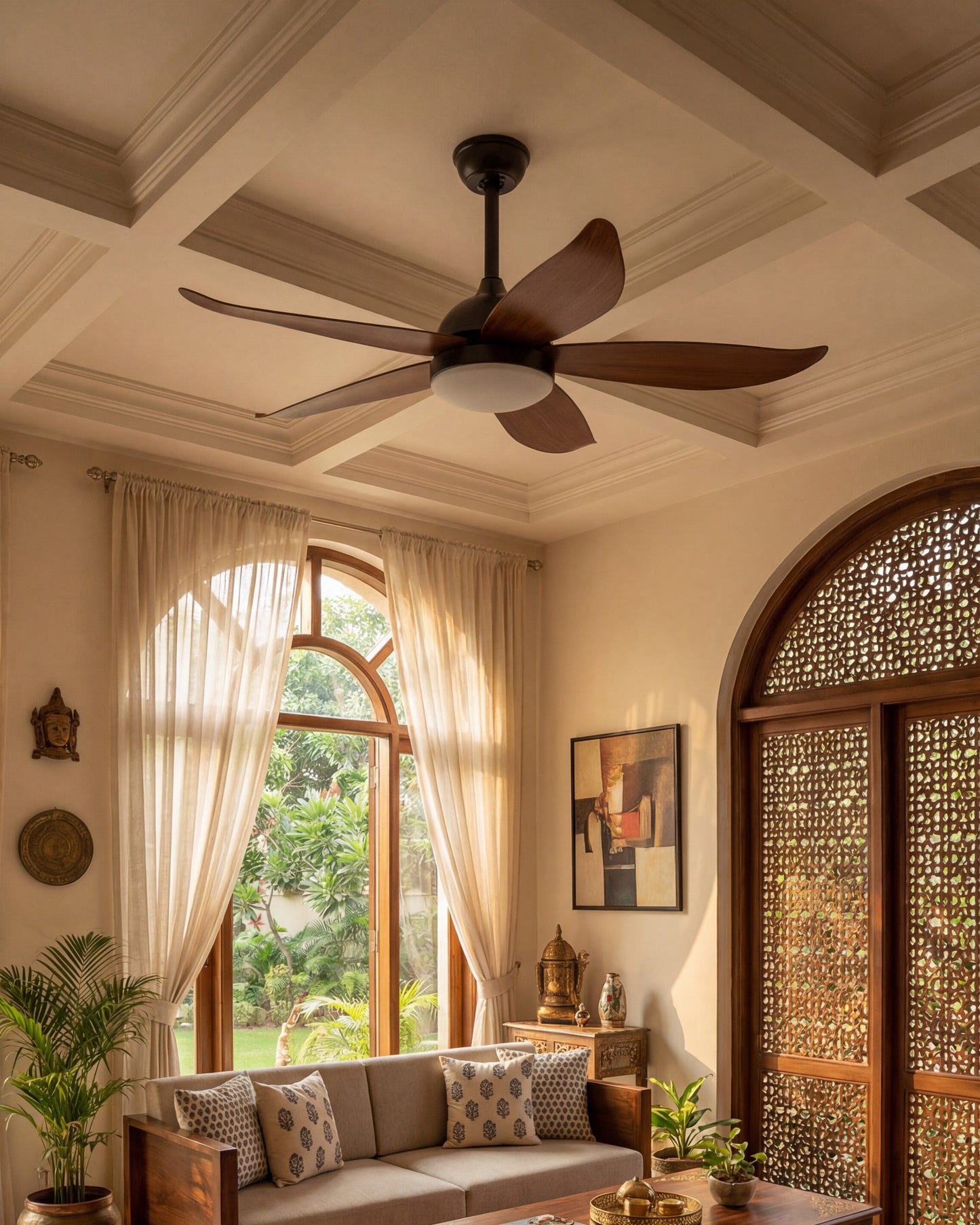 Skyline Ceiling Fan + Chandelier Light (with Remote Control)