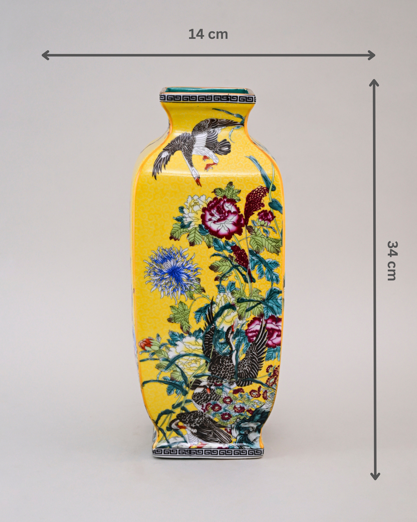 Blossom Cloisonn Enamel Vase - Yellow
