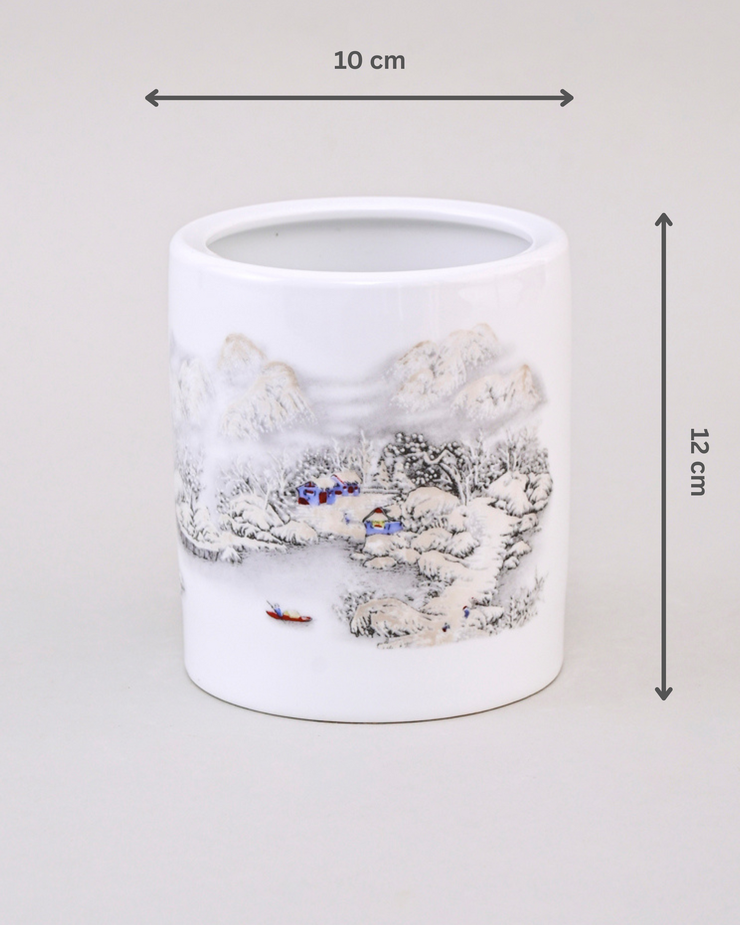 Winter Serenity Ceramic Planter