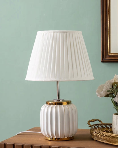 Regal Ribbed Table Lamp - White