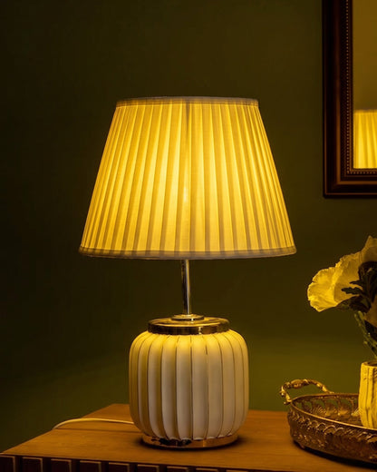 Regal Ribbed Table Lamp - White