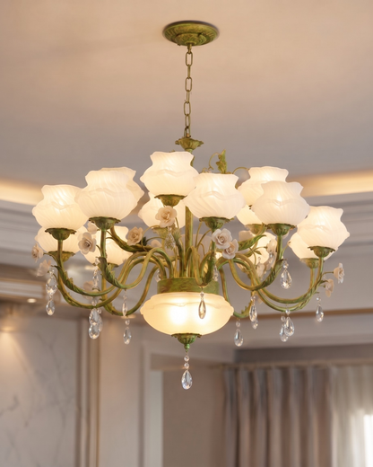 Imperial Rose French Floral Chandelier
