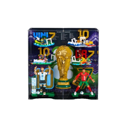 LEGO Display Case For Editions Soccer Legend Lionel Messi & Cristiano Ronaldo &Soccer Highlights 4 sets & FIFA World Cup™ Official Trophy