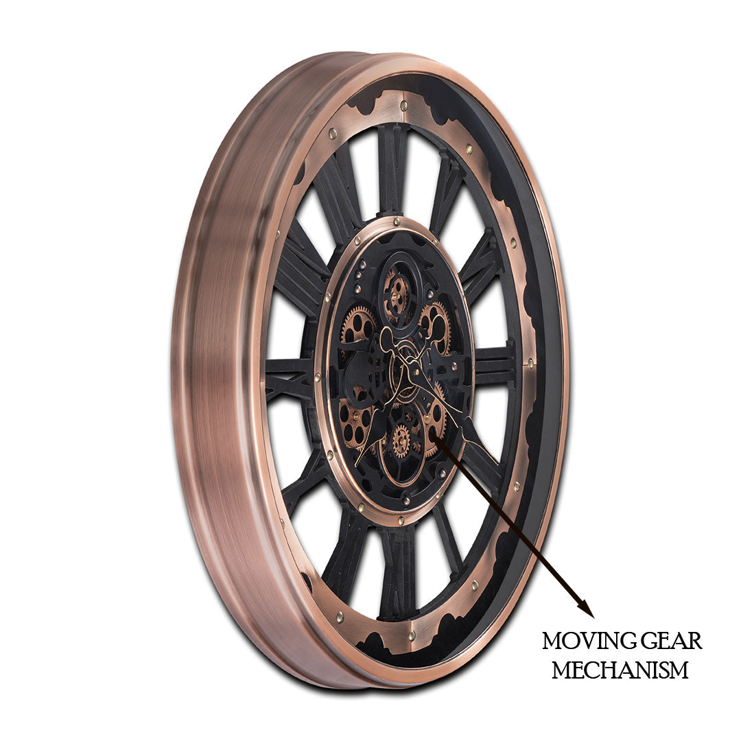 Velvet Time Luxury Designer Wall clocks for the Home With Moving Gear Mechanism Buy Wall Clock Online (Steel Body)
