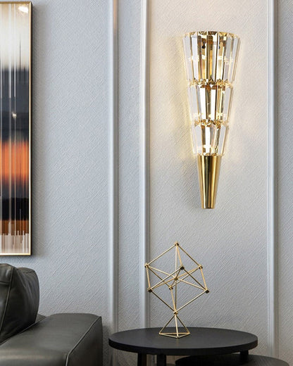Tapered Crystal Wall Sconce - Medium
