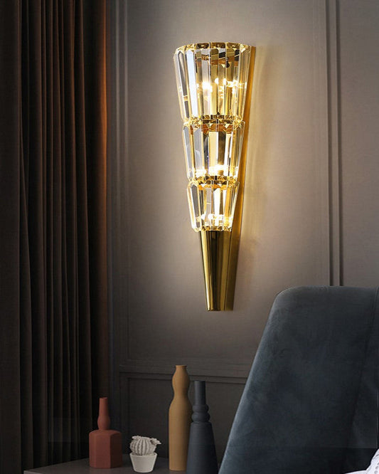 Tapered Crystal Wall Sconce - Medium