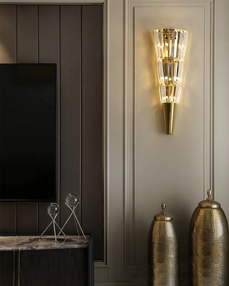 Tapered Crystal Wall Sconce - Medium
