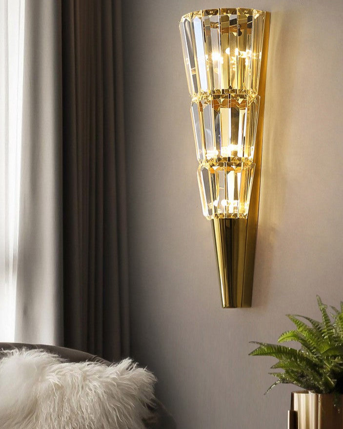 Tapered Crystal Wall Sconce - Medium