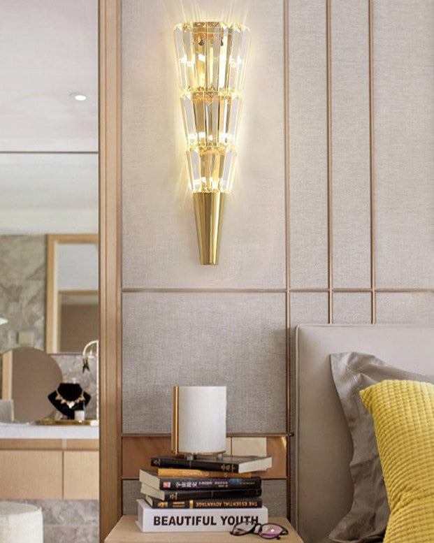 Tapered Crystal Wall Sconce - Medium