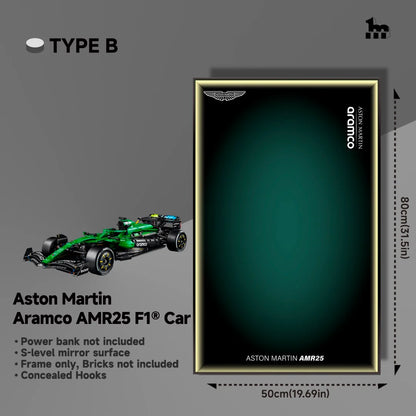 LEGO Technic F1 42240 Aston Martin AMR25 Wall Display Frame And LEGO Set
