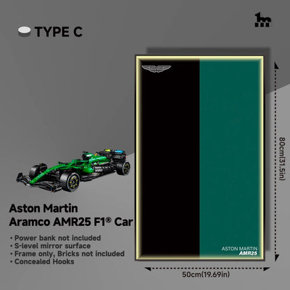 LEGO Technic F1 42240 Aston Martin AMR25 Wall Display Frame And LEGO Set