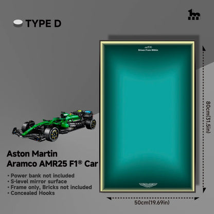 LEGO Technic F1 42240 Aston Martin AMR25 Wall Display Frame And LEGO Set
