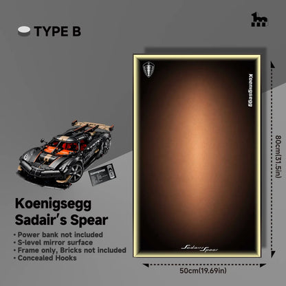 LEGO® Technic™ Supercar Wall Display Frame And LEGO Set