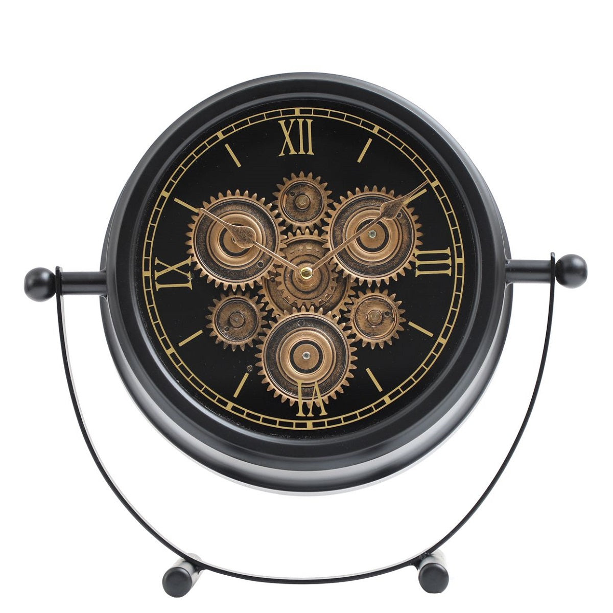 Precision Pulse Luxury Designer Table Clock With Moving Gear Mechanism Buy Table Clock Online (Steel Body)