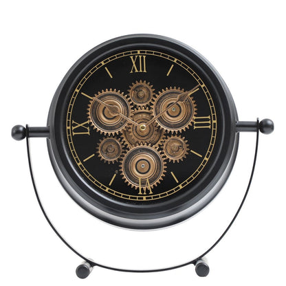 Precision Pulse Luxury Designer Table Clock With Moving Gear Mechanism Buy Table Clock Online (Steel Body)