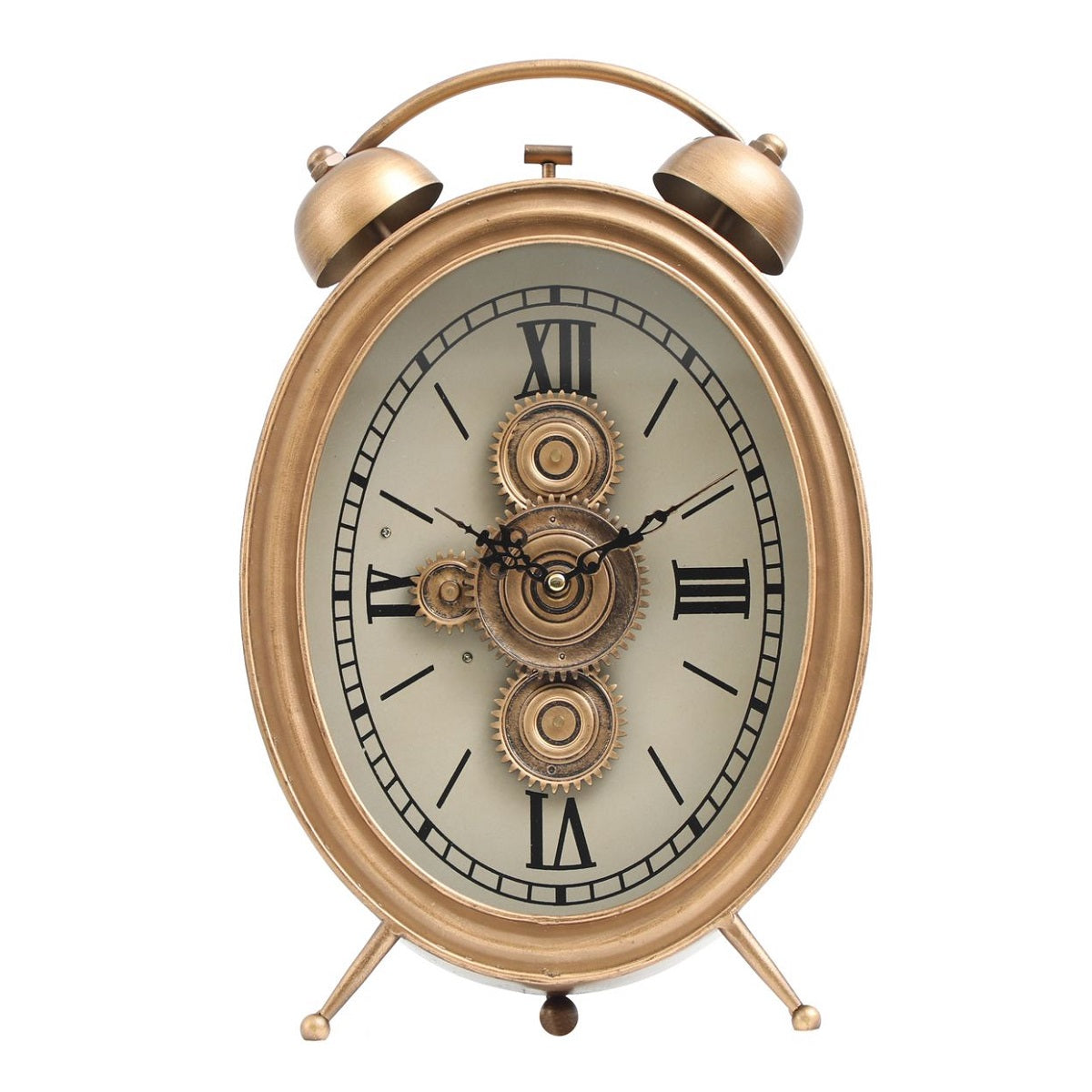 Prime Gear Timepiece Luxury Designer Table Clock With Moving Gear Mechanism Buy Table Clock Online (Steel Body)
