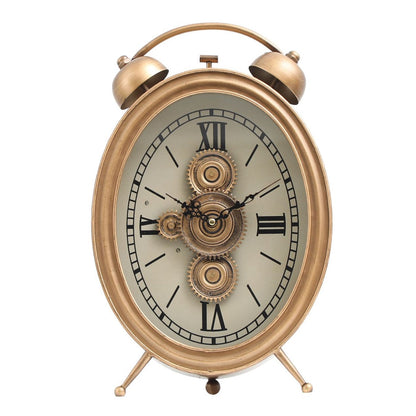 Prime Gear Timepiece Luxury Designer Table Clock With Moving Gear Mechanism Buy Table Clock Online (Steel Body)