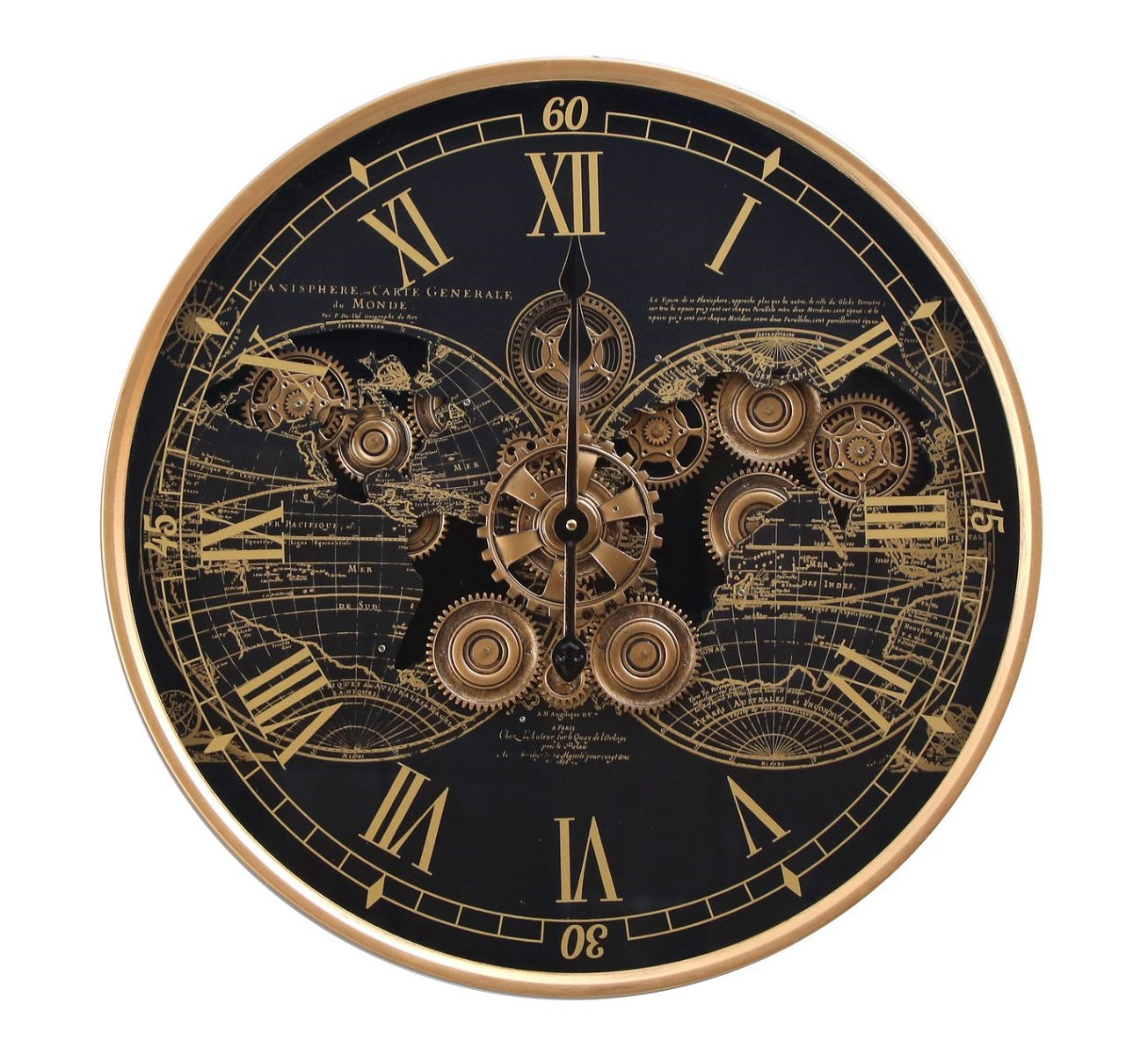 Chrono Luxe Luxury Designer Wall Clocks for the Home With Moving Gear Mechanism Buy Wall Clock Online (Steel Body) - Big