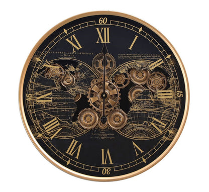 Chrono Luxe Luxury Designer Wall Clocks for the Home With Moving Gear Mechanism Buy Wall Clock Online (Steel Body) - Big