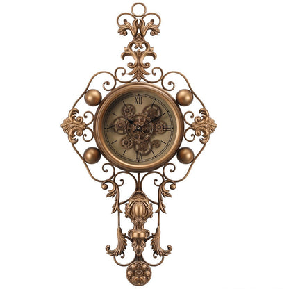 Grand Florentine Luxury Designer Wall Clock With Moving Gear Mechanism Buy Wall Clock Online (Steel Body)
